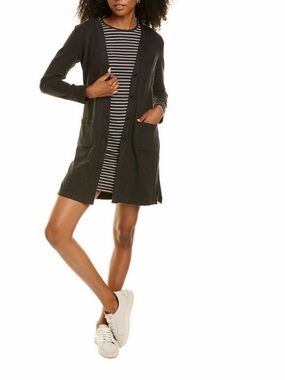 Stitch & Needle Duster Cardigan in Charcoal Gray.